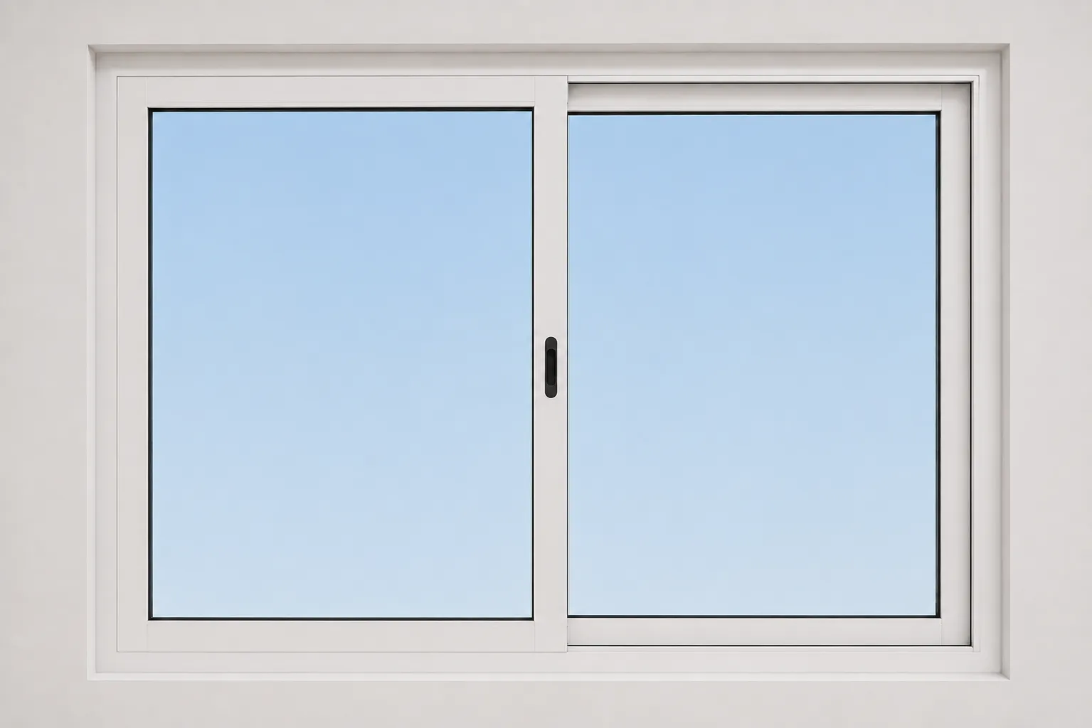 Ventana corredera de aluminio cerrada