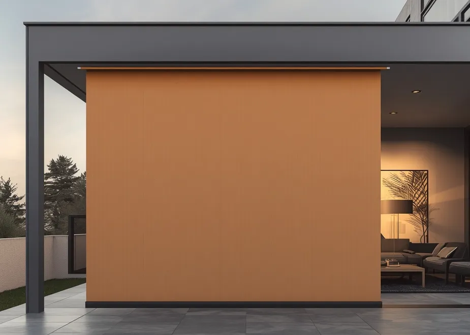 Toldo vertical ZIP motorizado en porche