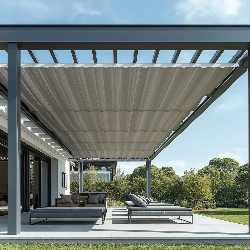 Toldo corredero motorizado para pérgola