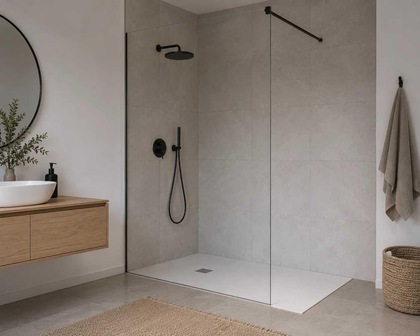 Panel fijo de ducha estilo Walk-In