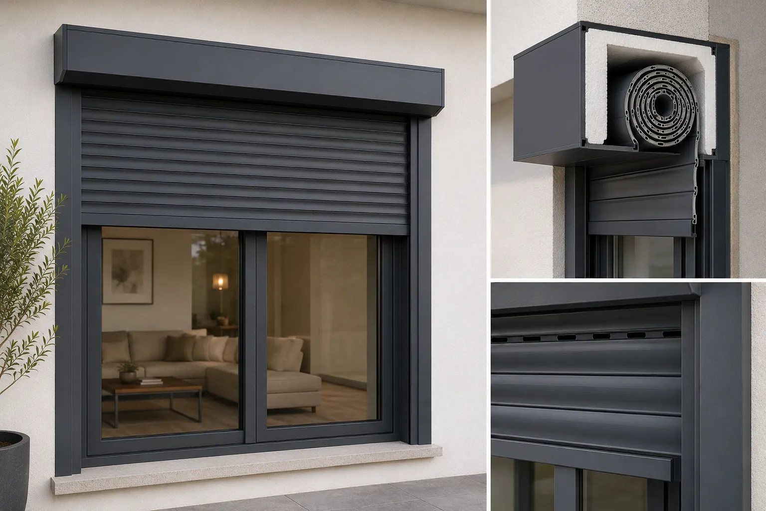 Persianas compactas Monobloc instalado sobre el perfil de la ventana